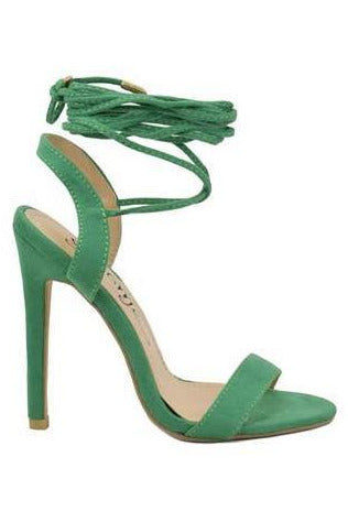 Green Ankle Wrap Stilettos