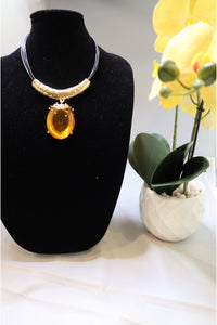 Citrine Yellow Stone Necklace