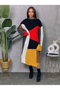 Paris- Mulit Color Sweater Dress