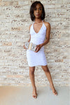 White Scrunchy Dress