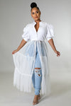 Tulle Accord  White -Top or Duster