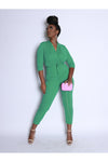 Kelly Green Jumpsuit - Light Weight Comfortable Bottoms - 227 Boutique