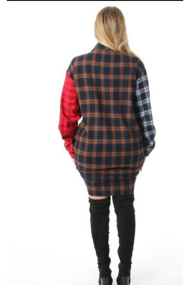 CHECK MATE- CHECKER RED PLAID DRESS OR DUSTER