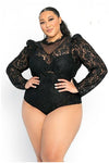 Sheer Lace Black  Body Suit - 227 Boutique