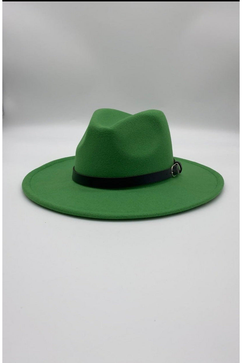 Fedora Hat - Kelly Green and Black - 2 Tone Hat - 227 Boutique