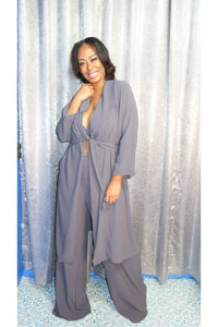 Long Duster coat with matching belt - 227 Boutique