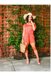 2-piece Rust Ribbed Shorts set - 227 Boutique