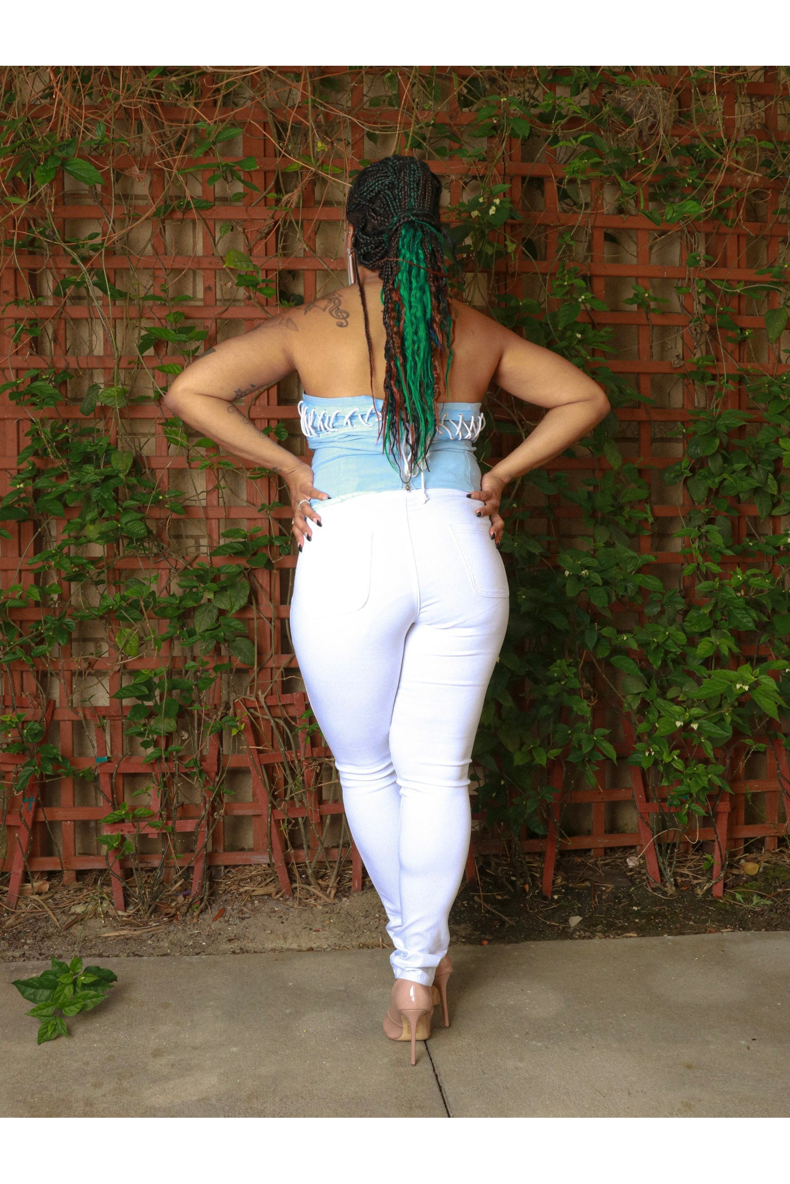 High Waisted Super Stretch Curvy Jeans - White - 227 Boutique