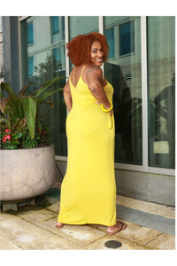 Maxi Spaghetti Dress - Sunshine - Ladies Dress - 227 Boutique