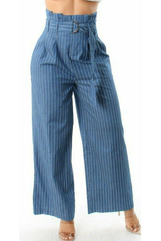 High Waist Jeans - Pen Stripe - 227 boutique