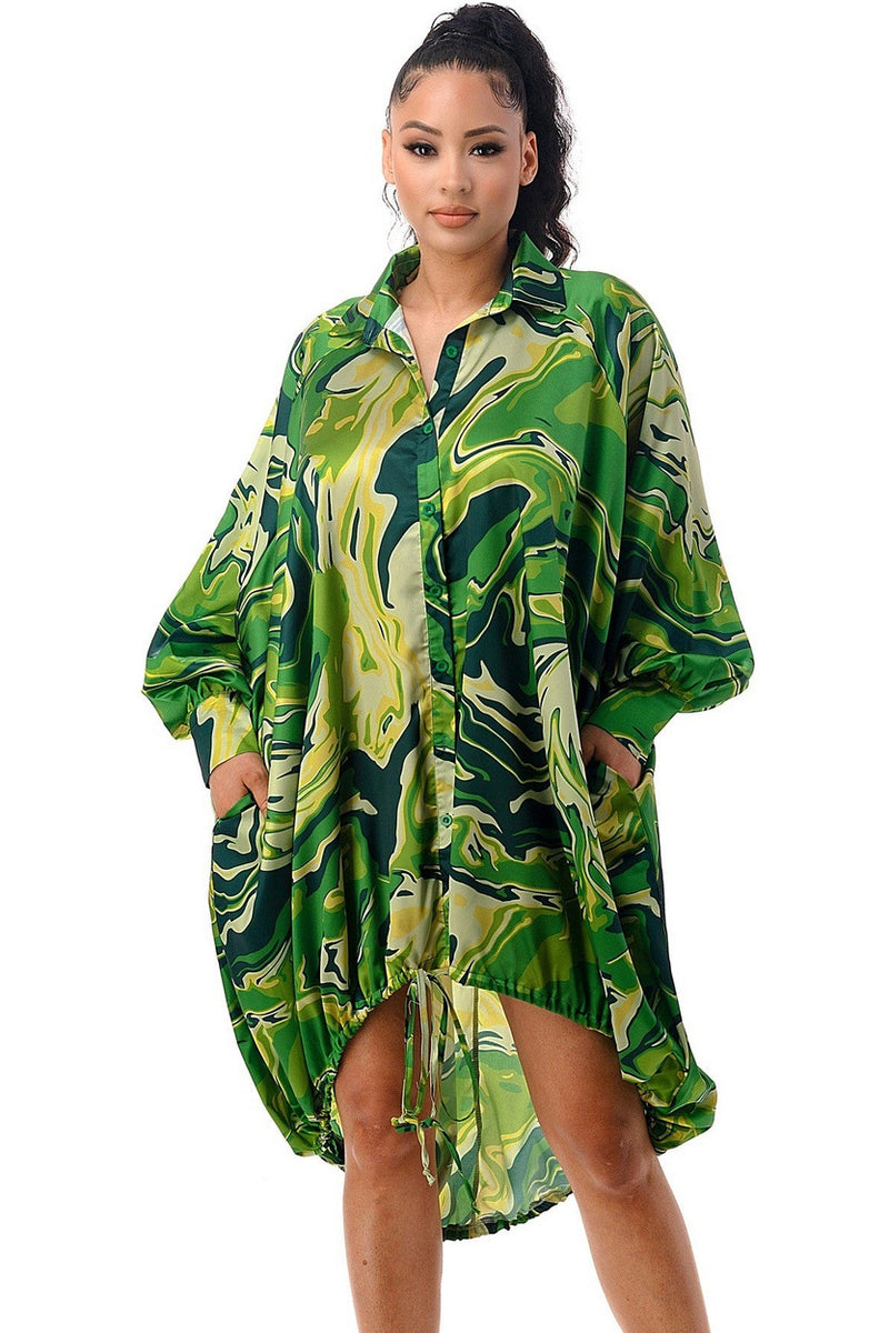 APPLE VALLEY OVERIZE LIME GREEN TWIRL TOP OR DRESS