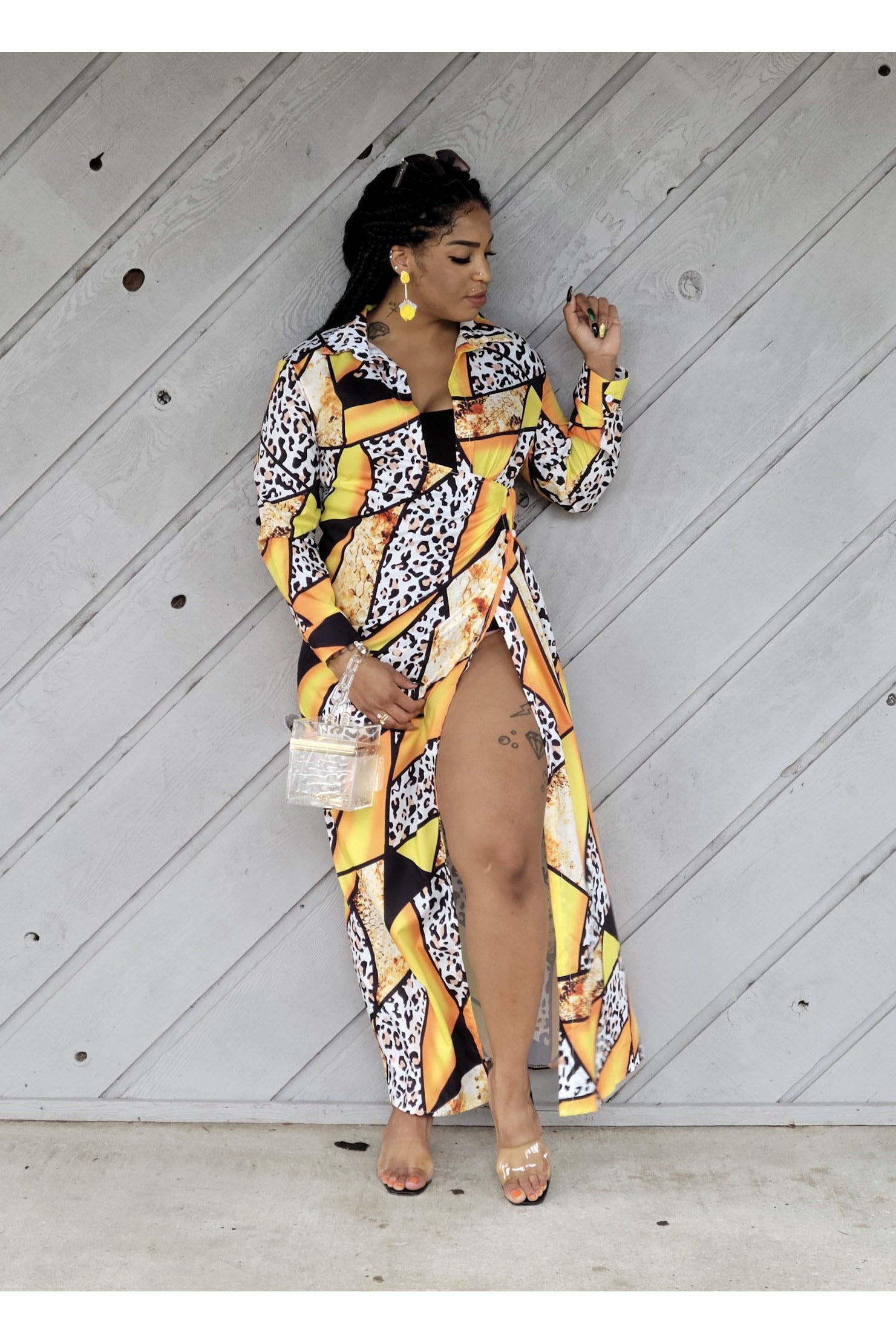 Maxi Cheetah Wrapped  Dress - 227 Boutique