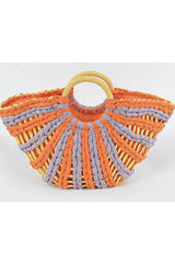 New Moon Shape Straw Purse - 227 Boutique