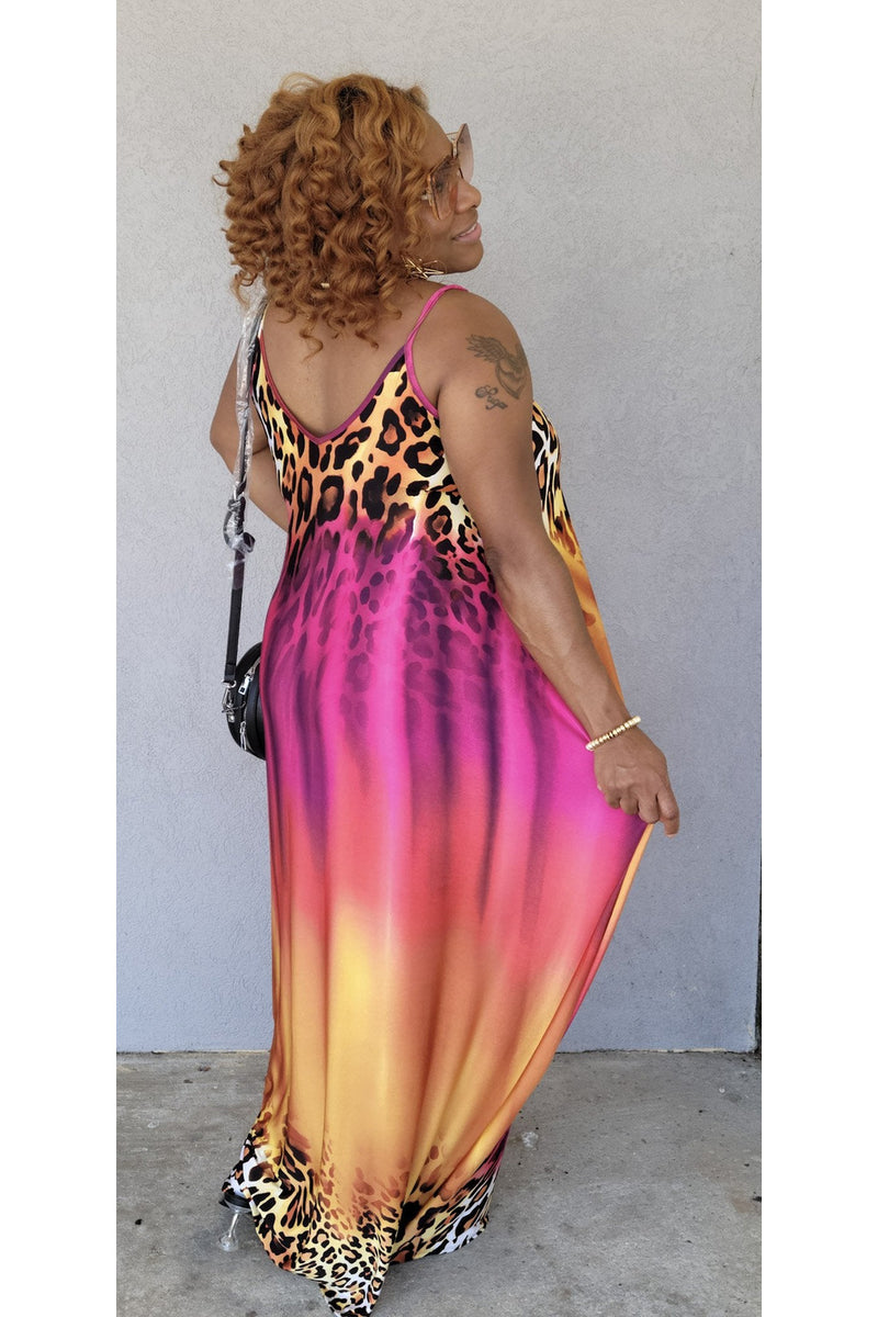Cheater Curvy Dress for Ladies - Leopard Printed Maxi - 227 Boutique