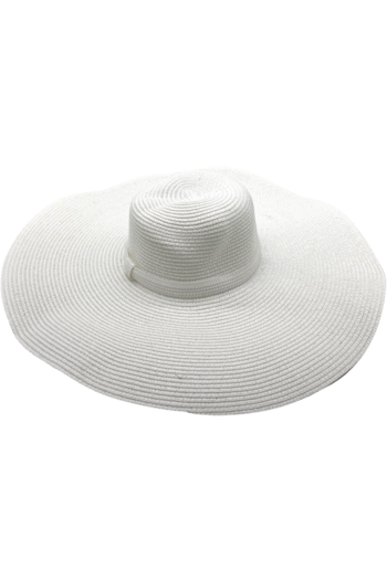 Large Straw Hat - White - 227 Boutique
