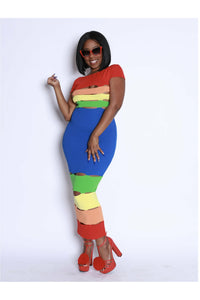 A Burst of Color Spandex Maxi Dress - 227 Boutique