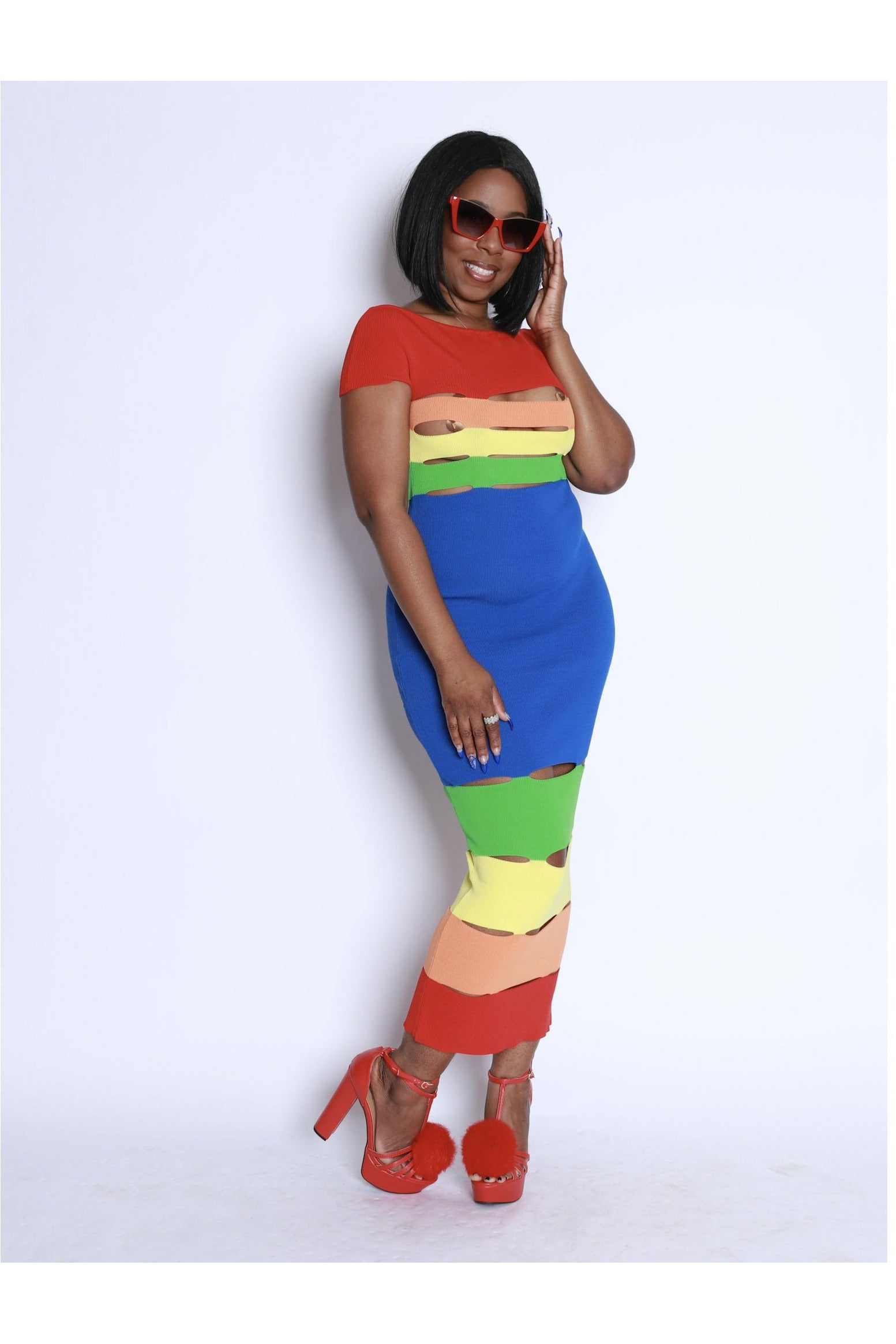 A Burst of Color Spandex Maxi Dress - 227 Boutique