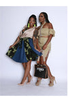 Army Green & Jean Wide Skirt - Camo Skirt - 227 Boutique