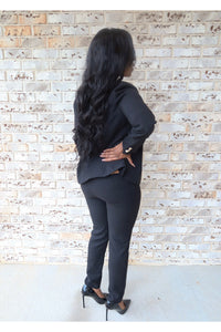 REAADY FOR THE OFFICE - 2 PIECE BLACK PANTS SUIT