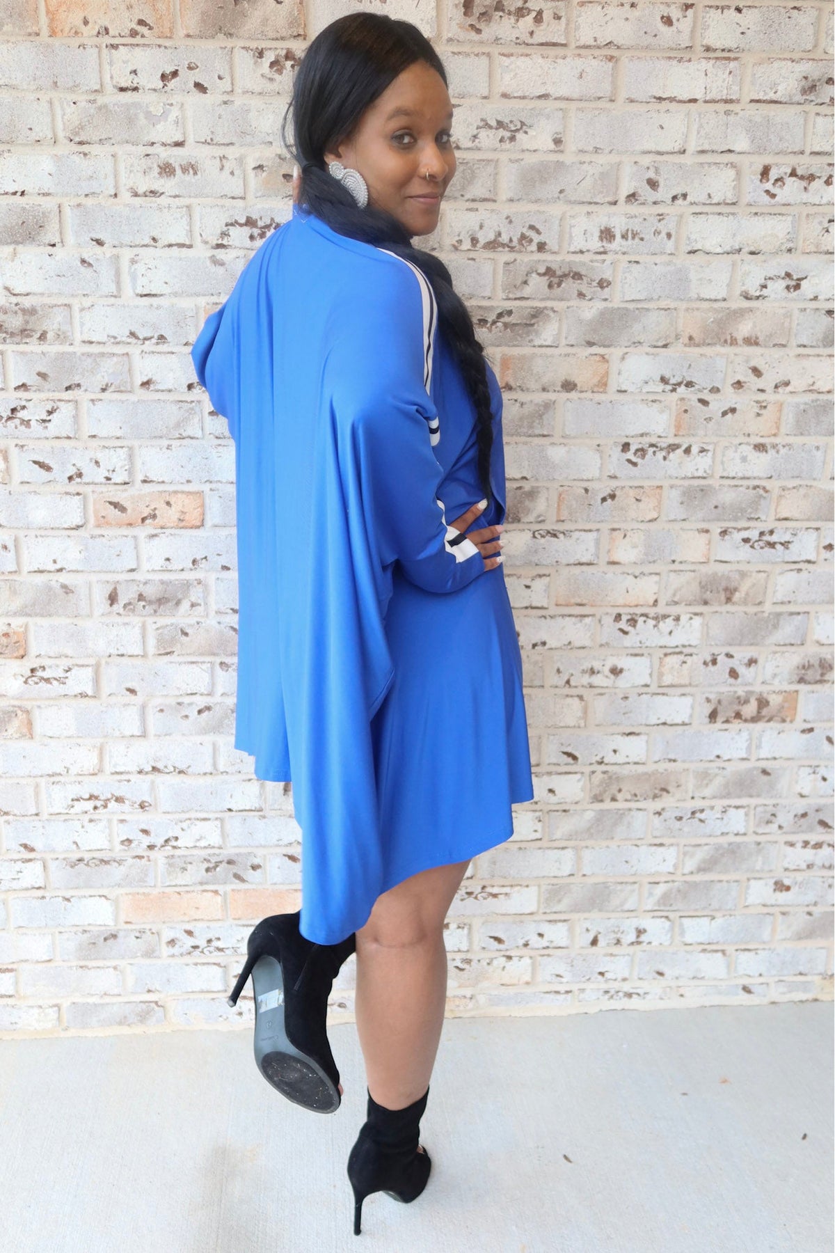 SWING CAPE ROYAL BLUE RED DRESS OR TOP