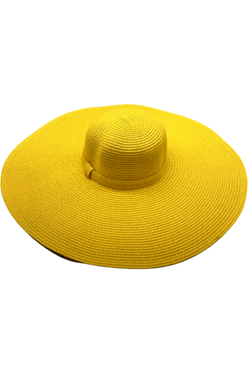 Large Straw Hat - Yellow - 227 Boutique