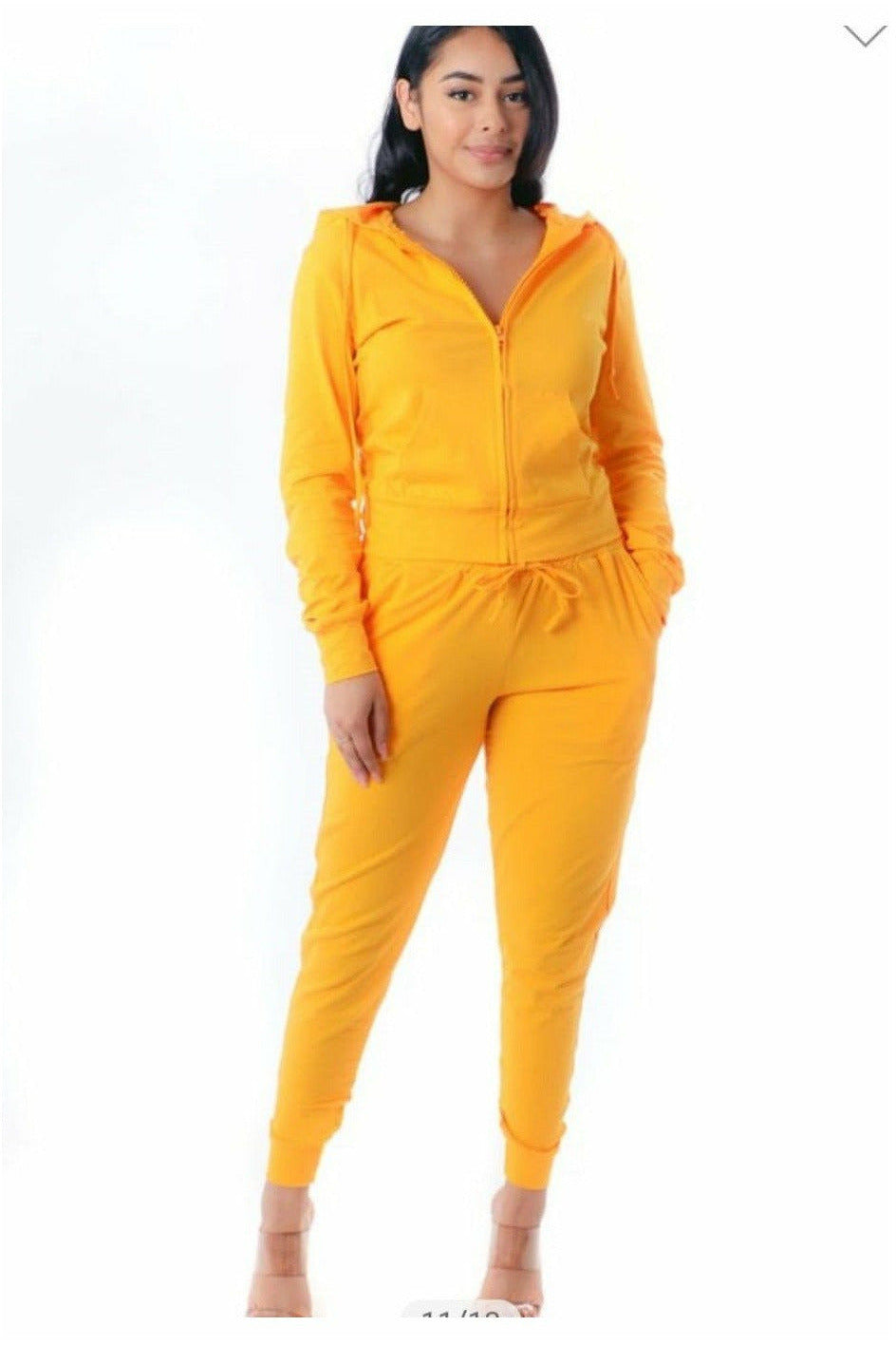 Yellow and Heather Gray 2 Piece Jogging Set - 227 Boutique