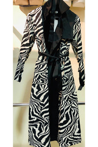 Zebra Goddess Belted  Trench Coat  or Dress